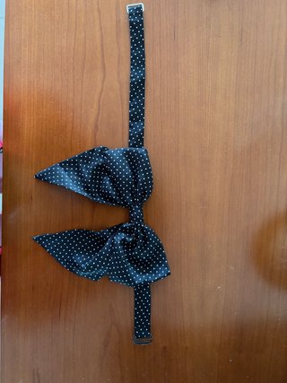 Pajarita lunares negra y blanca