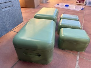 Pack de 5 Cajas Almacenaje SNIKA Ikea Verde.