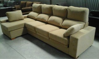 Sofá Chaise Longue Beige Tela