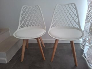 Juego 4 Sillas Diseño Blanco Madera