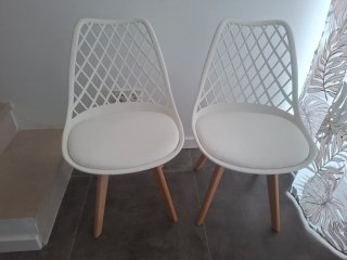 Juego 4 Sillas Diseño Blanco Madera