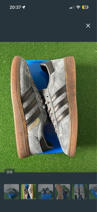 Adidas Spezial grises y doradas. Talla grande!