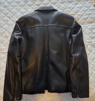 Cazadora cuero hombre negra