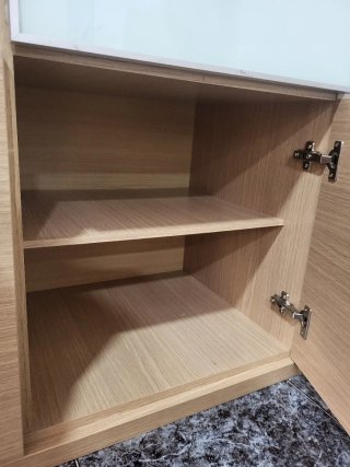 Mueble TV madera y cristal amplio