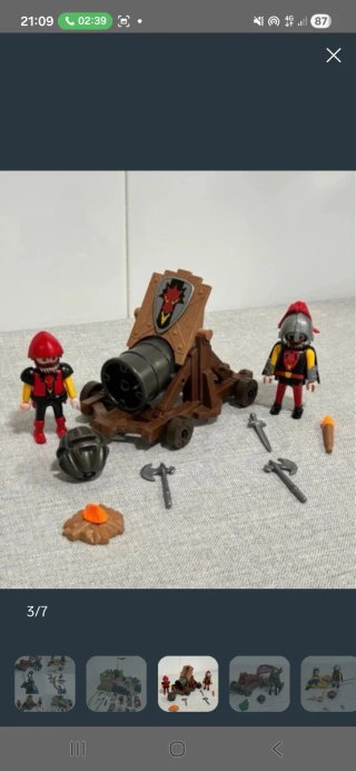 Playmobil: Cañón Medieval con Figuras Dragon rojo