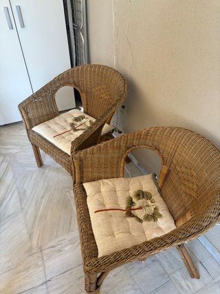 2 Sillas de Mimbre para Terraza