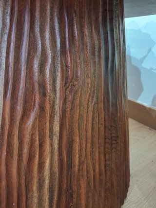 Mesa centro mármol verde y madera acacia