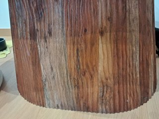 Mesa centro mármol verde y madera acacia