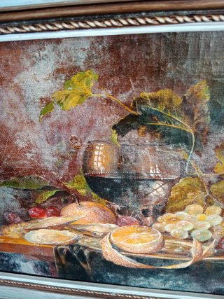 Cuadro Óleo Bodegón Naranjas 50x43