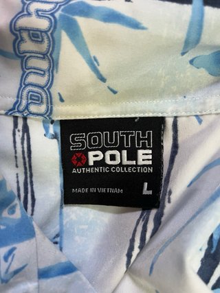 Camisa Hawaiana South Pole Bambú Azul