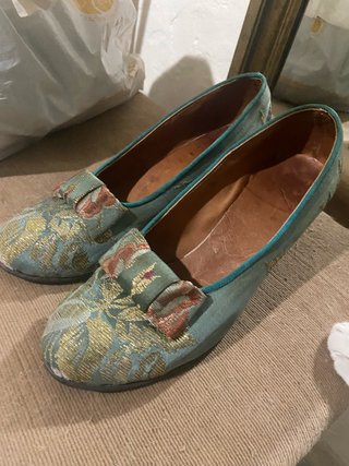 Zapatos de Fallera Verdes y Dorados