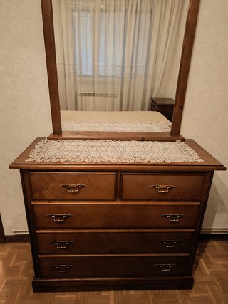 Cómoda vintage madera con espejo