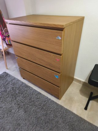 Cómoda de madera 4 cajones