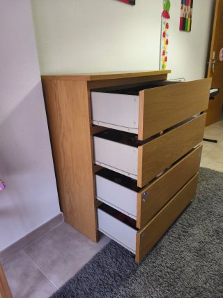 Cómoda de madera 4 cajones