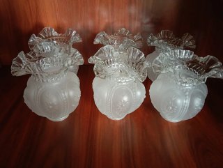 Juego 6 tulipas cristal para lámpara bronce