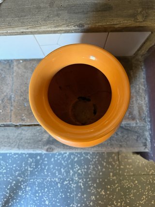 Jarrón grande naranja de cerámica