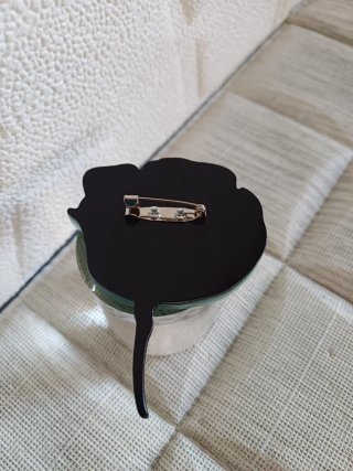 Spilla fiore celeste grande