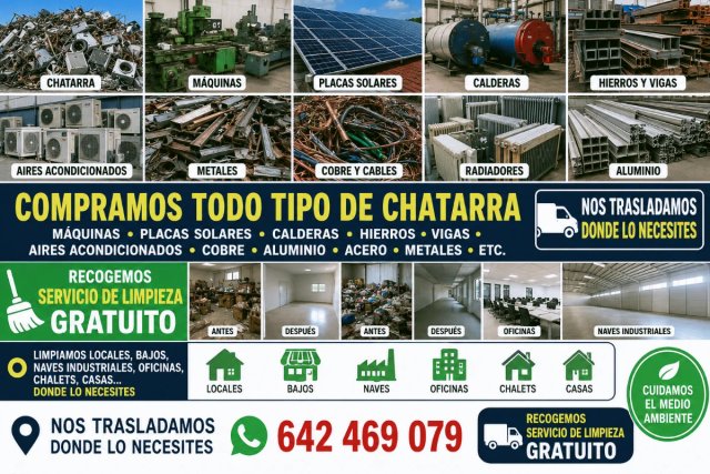 Limpieza en general y desalojos de trastos.
