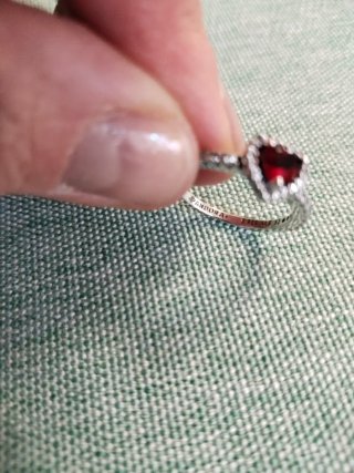 Anillo Pandora Corazón Rojo y Plata talla 52