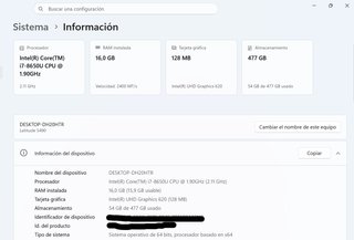 Portátil Dell i7 16GB  512SSD ¡Rápido y potente!