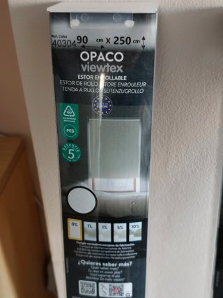2 Estores enrollables blancos 90x250cm