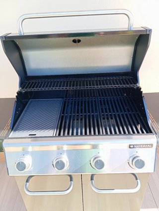 Barbacoa Gas 0.95m con Soportes 1'40 Alto 1'20