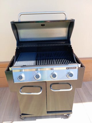 Barbacoa Gas 0.95m con Soportes 1'40 Alto 1'20