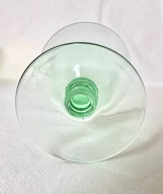 Calice di cristallo verde per dessert o cocktail - Nuovo