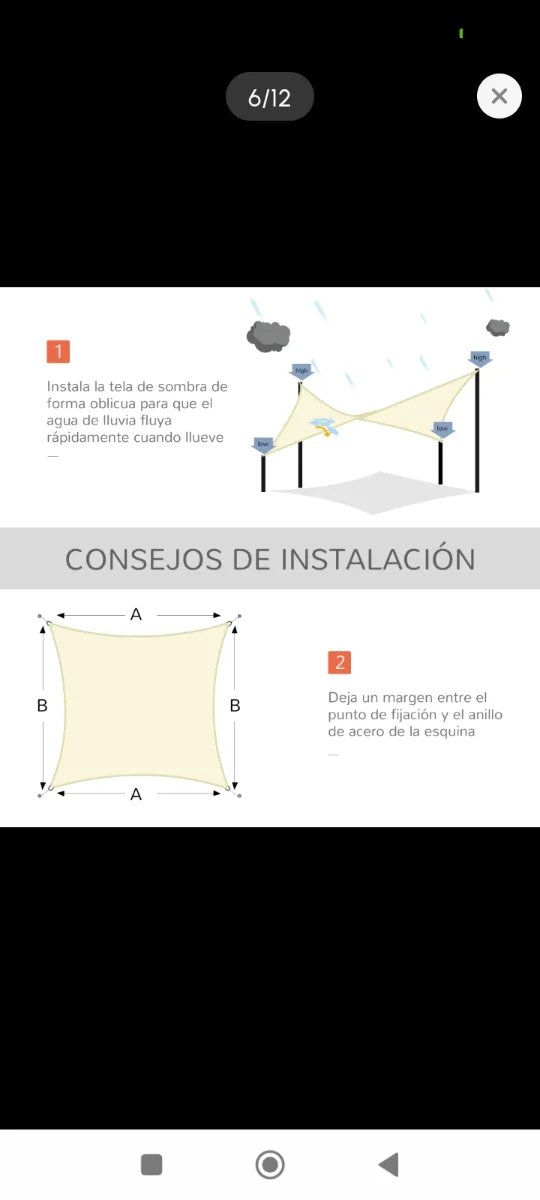 Tenda a Vela Rettangolare 4x3m Beige