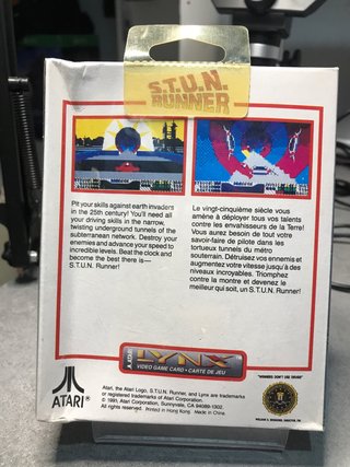 Atari Lynx Stun Runner Video Game Card