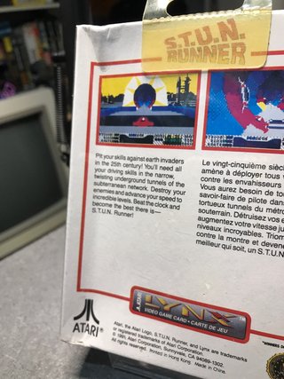 Atari Lynx Stun Runner Video Game Card
