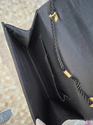 Tocado y bolso ceremonia negro