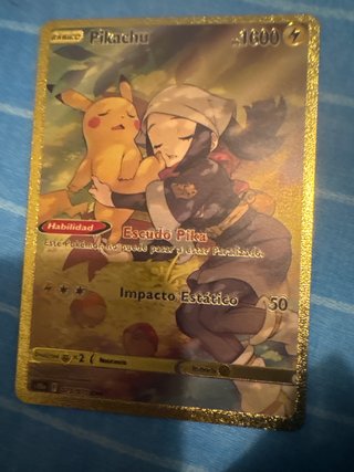 Carta Pokémon Pikachu Dorada Poder 1600