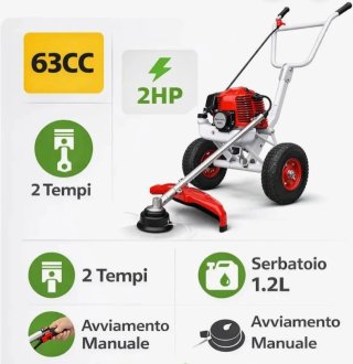 Decespugliatore a Ruote 63cc Benzina