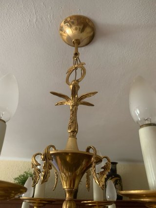 Lámpara de techo de bronce dorada