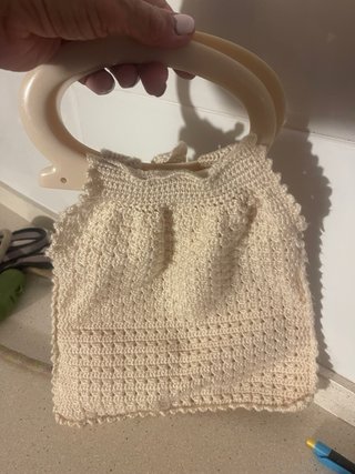 Bolsas ganchillo beige y marrón