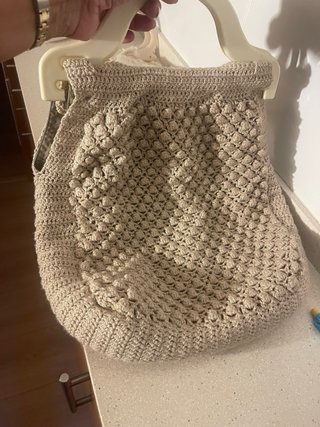 Bolsas ganchillo beige y marrón
