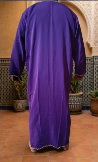 Gandoura Marroquí Morada Unisex (Túnica/Chilaba).