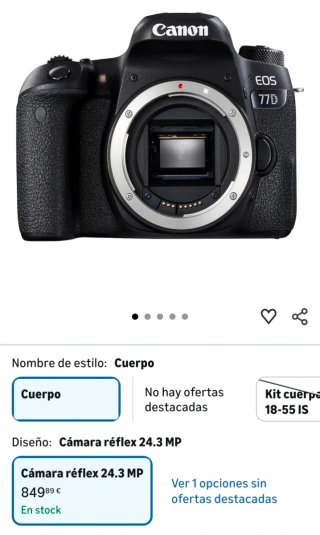 Cámara Canon EOS 77D (Solo Cuerpo)