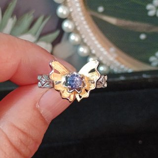 Anillo Plata Mariposa con Tanzanita Natural