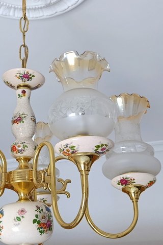 Lámparas Vintage Años 80 - Oro y Cristal