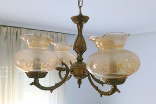 Lámparas Vintage Años 80 - Oro y Cristal