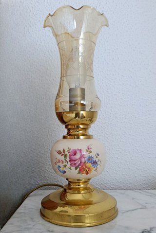 Lámparas Vintage Años 80 - Oro y Cristal