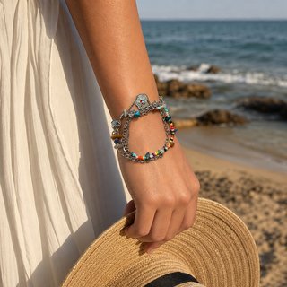 Pulsera Bohemía Multicapa con Abalorios
