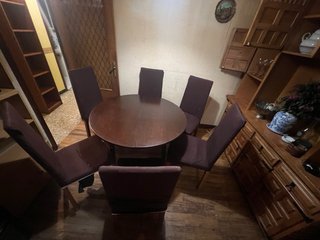 Tavolo da pranzo estensibile e 6 sedie vintage
