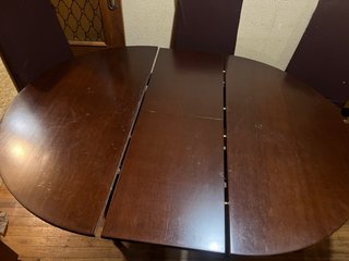 Tavolo da pranzo estensibile e 6 sedie vintage