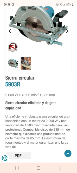 Sierra Circular Makita 5903R