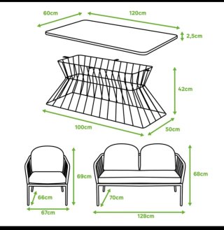 Conjunto Sofá  sillones y Mesa Terraza.
