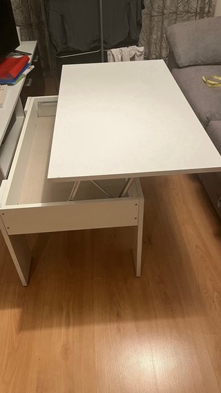 Mesa de centro elevable blanca