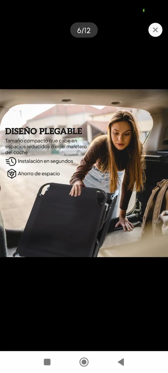 Lettino pieghevole reclinabile nero